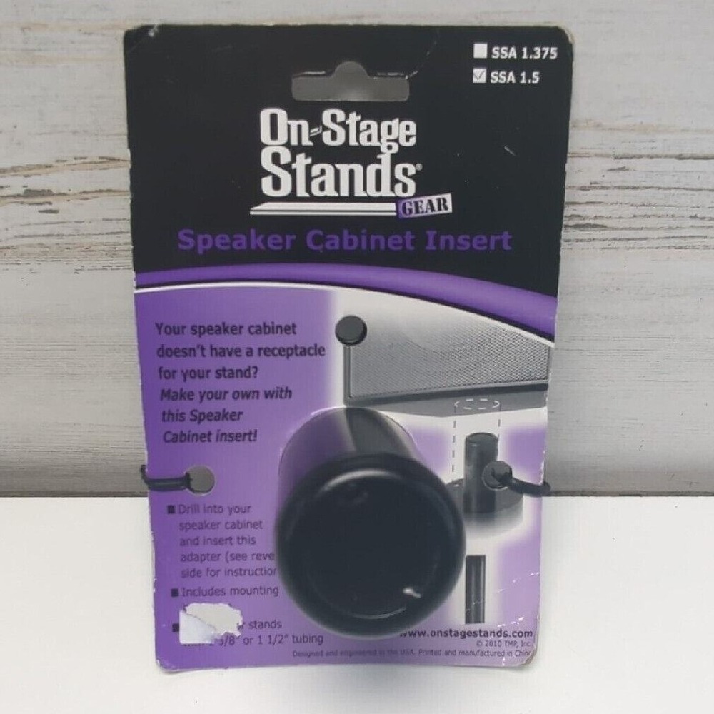 On-Stage Stands SSA1.5 Speaker Cabinet Insert 1.5 Inch Black Mount Adapter NEW